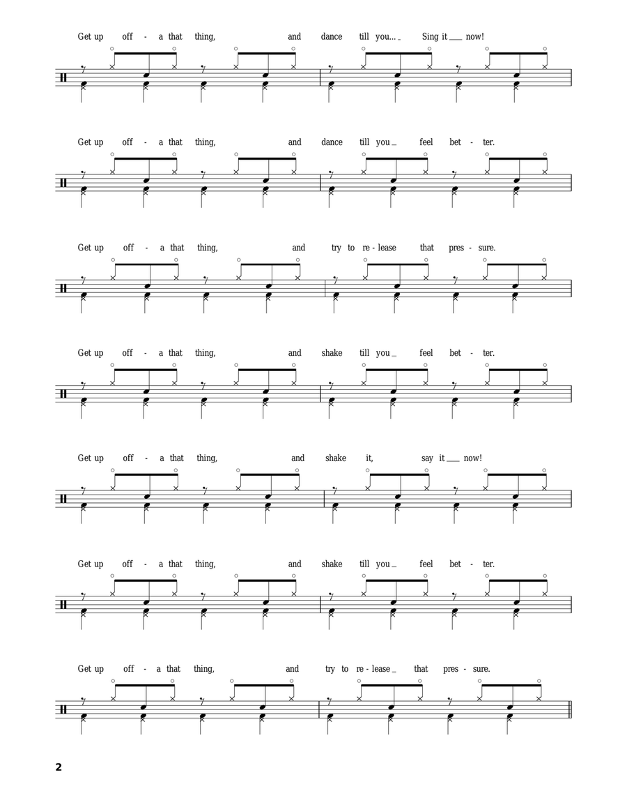 Get Up Offa That Thing Drum Set scores gallery preview page 2
