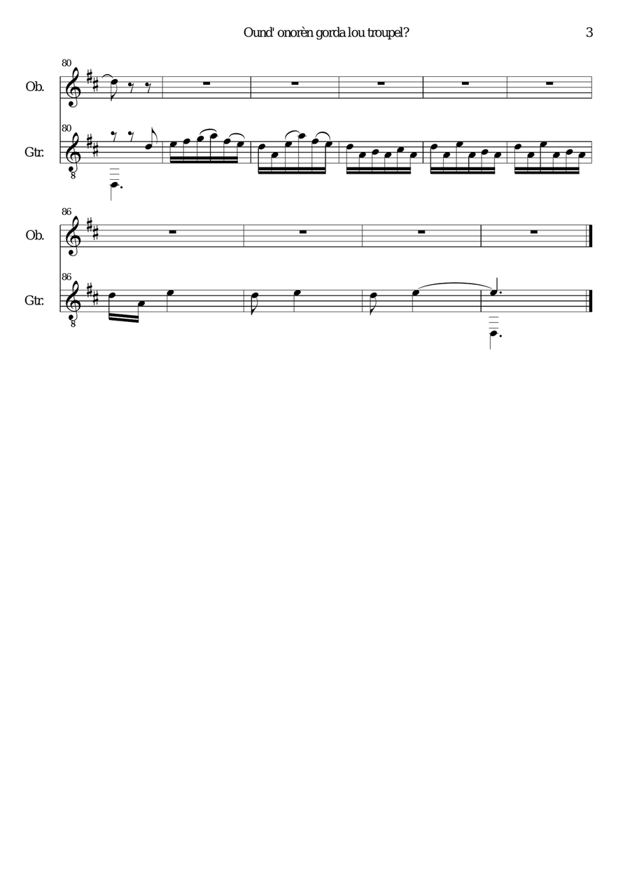 Ound' onoren (where shall we go) for oboe & guitar Oboe scores gallery preview page 3