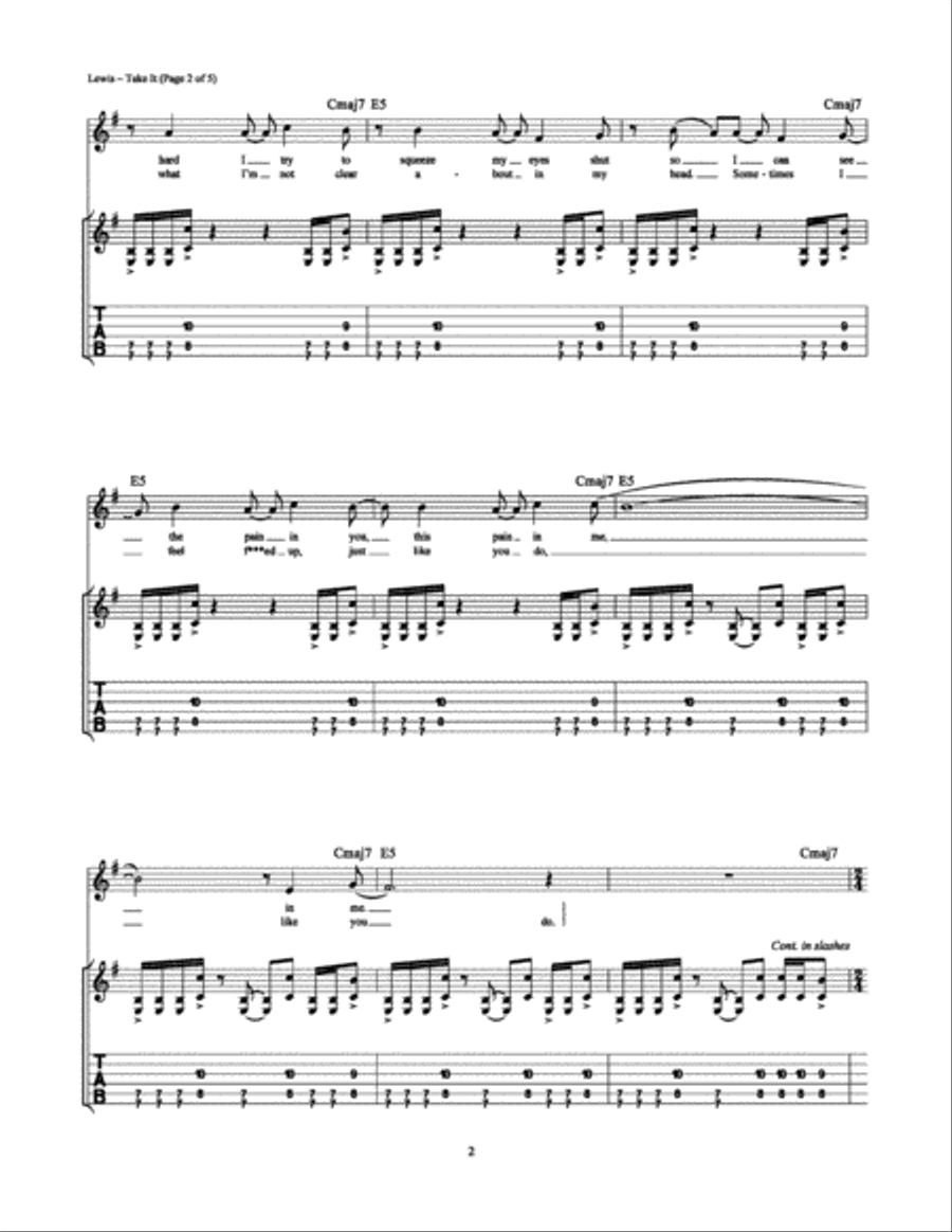 Take It Electric Guitar scores gallery preview page 2