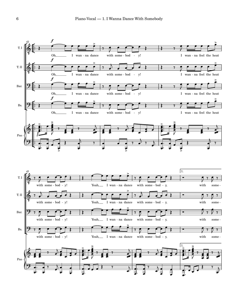 I Wanna Dance With Somebody TTBB scores gallery preview page 6