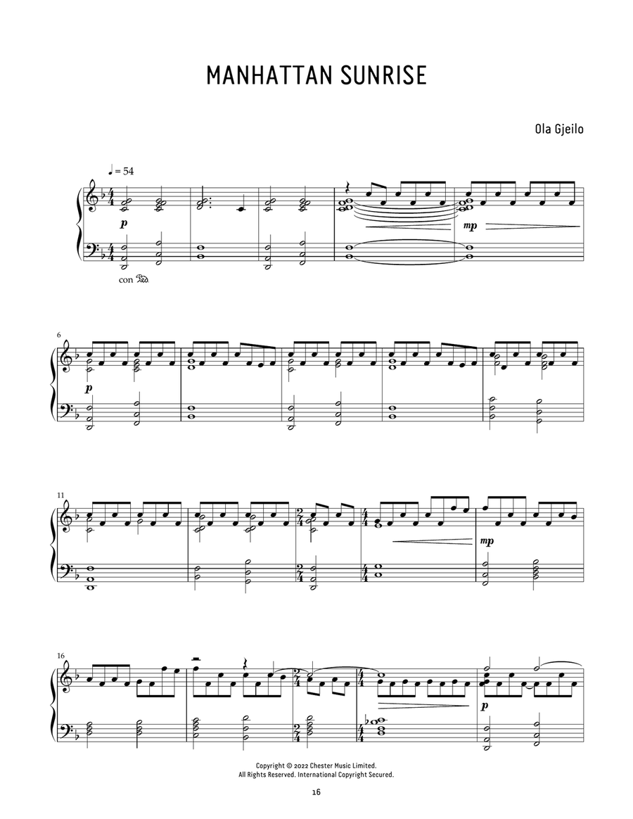 Manhattan Sunrise Piano Solo scores gallery preview page 1