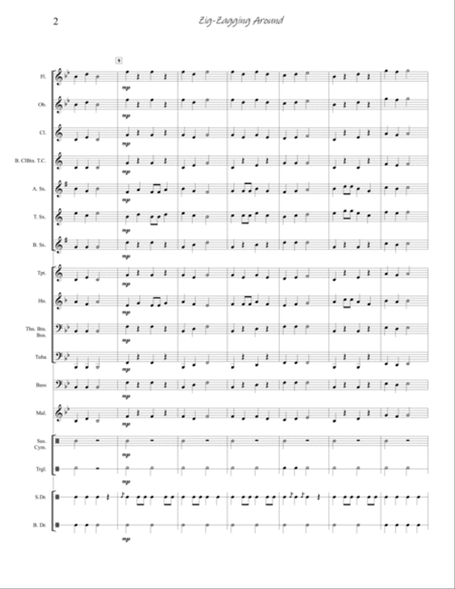 Zig-Zagging Around Zig-Zagging Around Concert Band scores gallery preview page 3