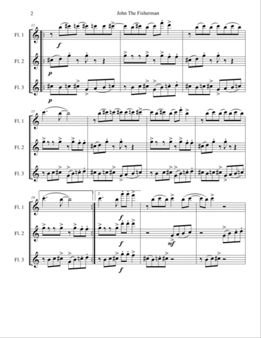 John The Fisherman John The Fisherman Woodwind Trio scores gallery preview page 2