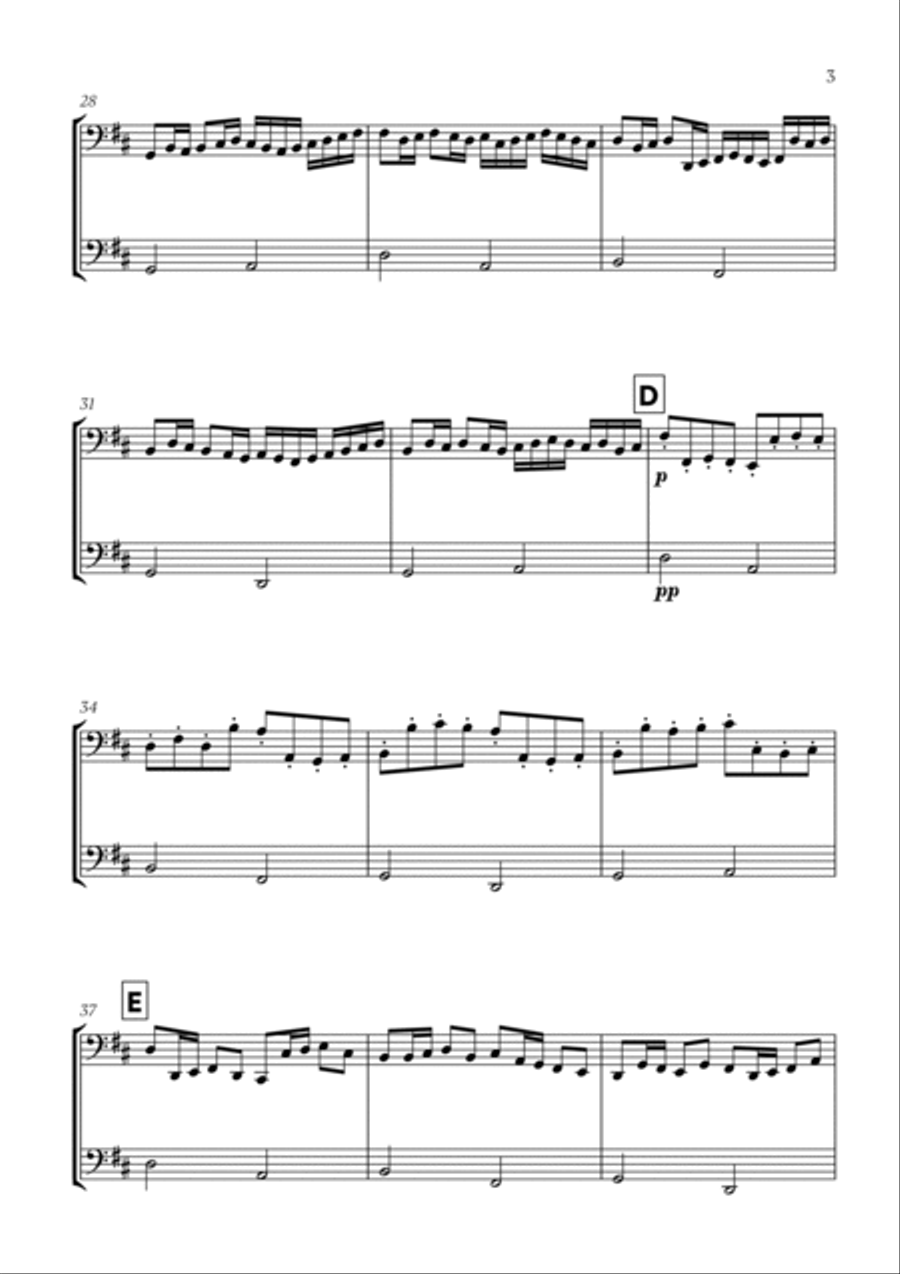 Johann Pachelbel - Canon in D (for Cello Duet) String Duet scores gallery preview page 3
