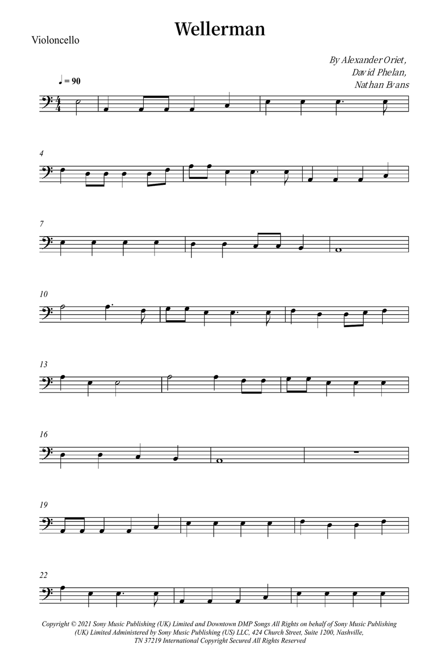 Wellerman Cello Solo scores gallery preview page 1