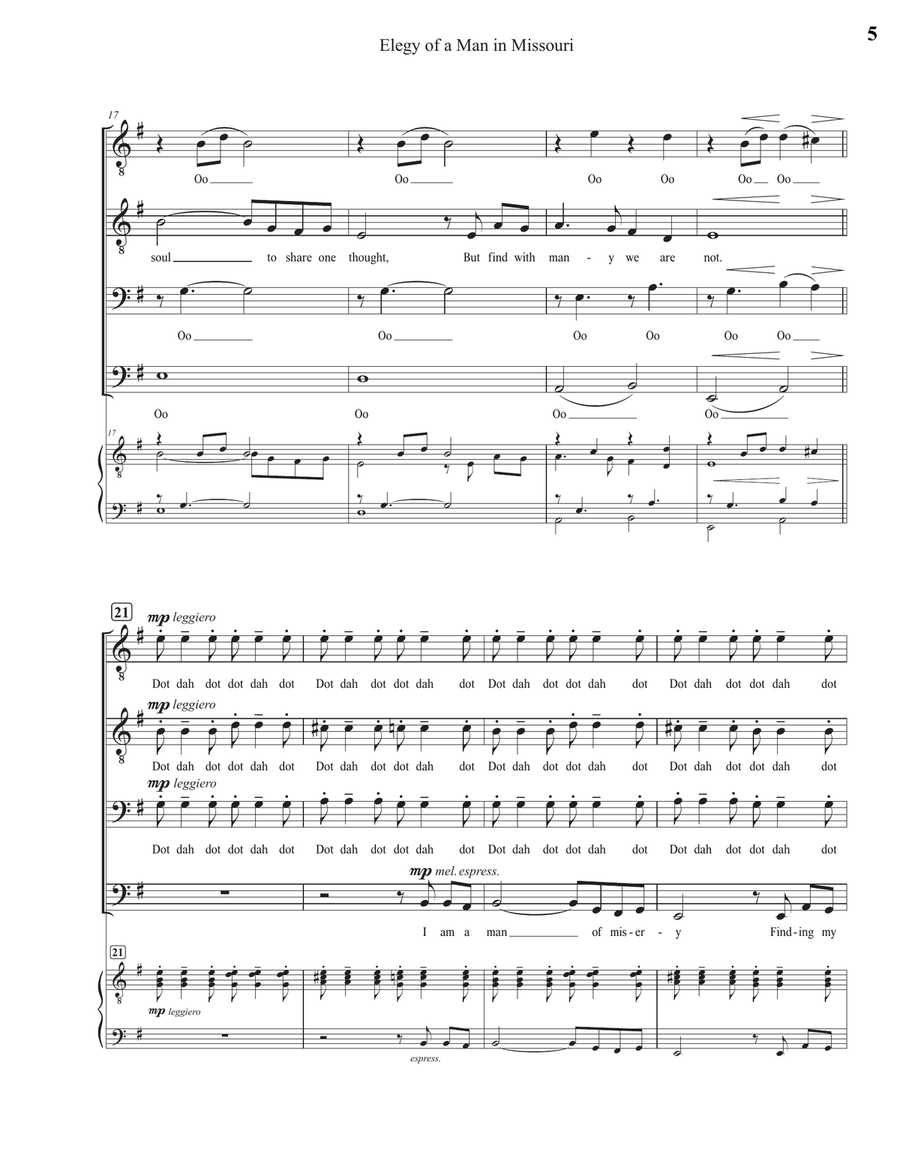 Elegy of a Man in Missouri TTBB scores gallery preview page 5