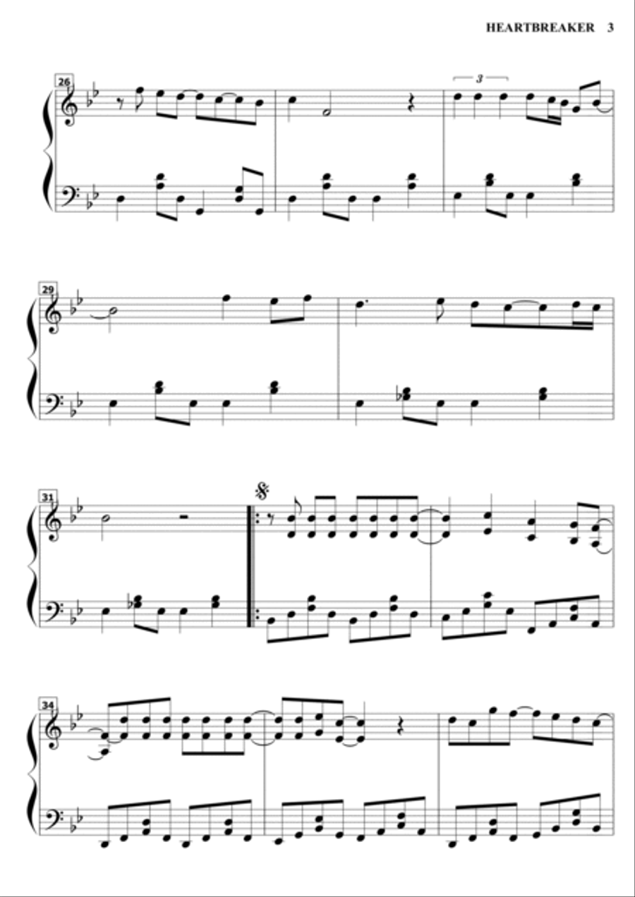 Heartbreaker Piano Solo scores gallery preview page 3