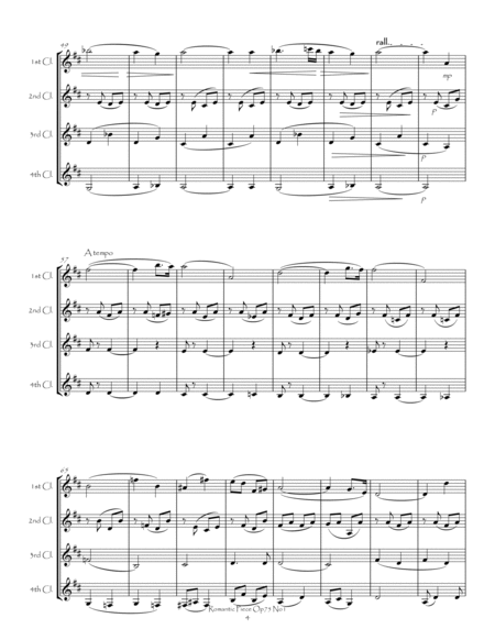 Romantic Piece Op75 No1 for Clarinet Quartet image number null