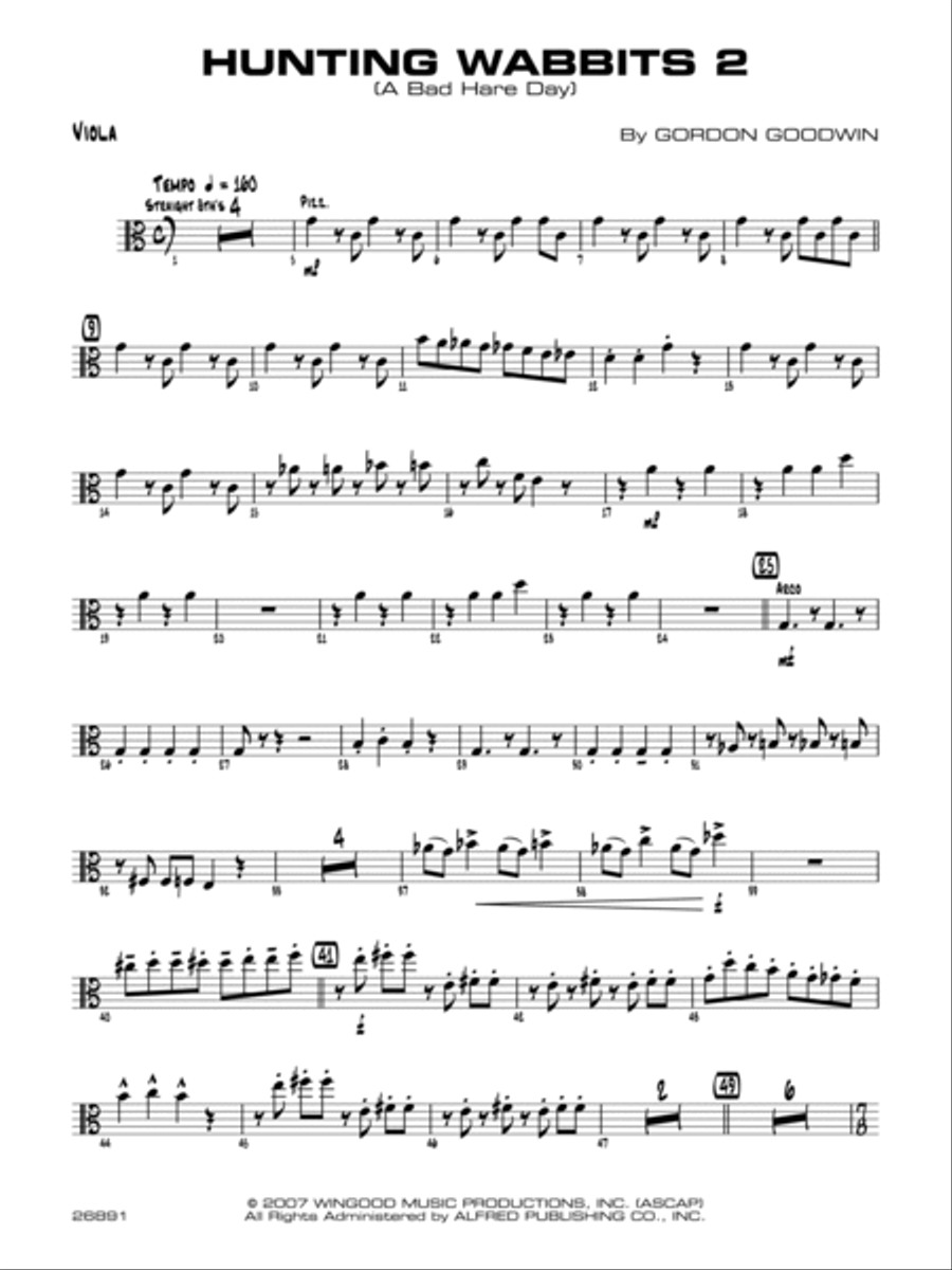Hunting Wabbits 2 (A Bad Hare Day): Viola Jazz Ensemble scores gallery preview page 1