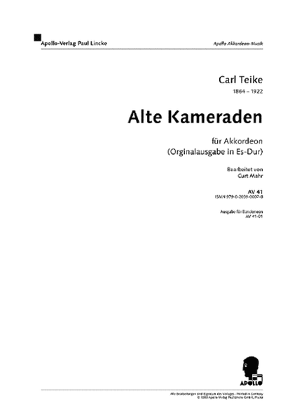Alte Kameraden by Curt Mahr Accordion - Sheet Music