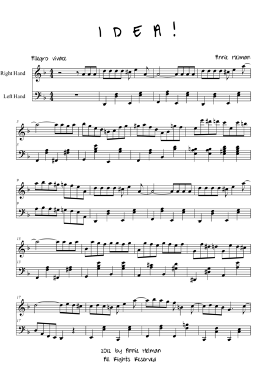 IDEA! Piano Solo scores gallery preview page 1