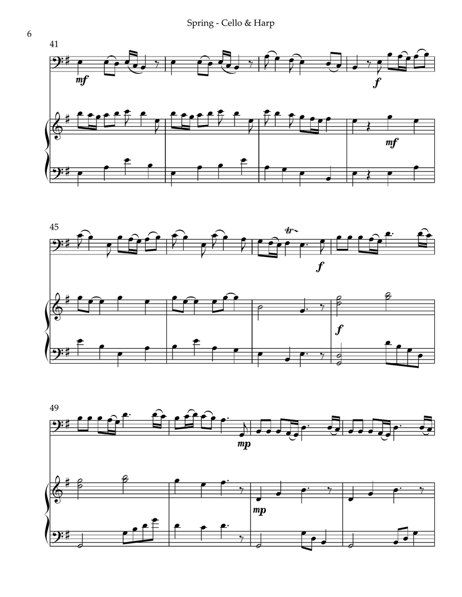 Spring (La Primavera), Duet for Cello & Harp