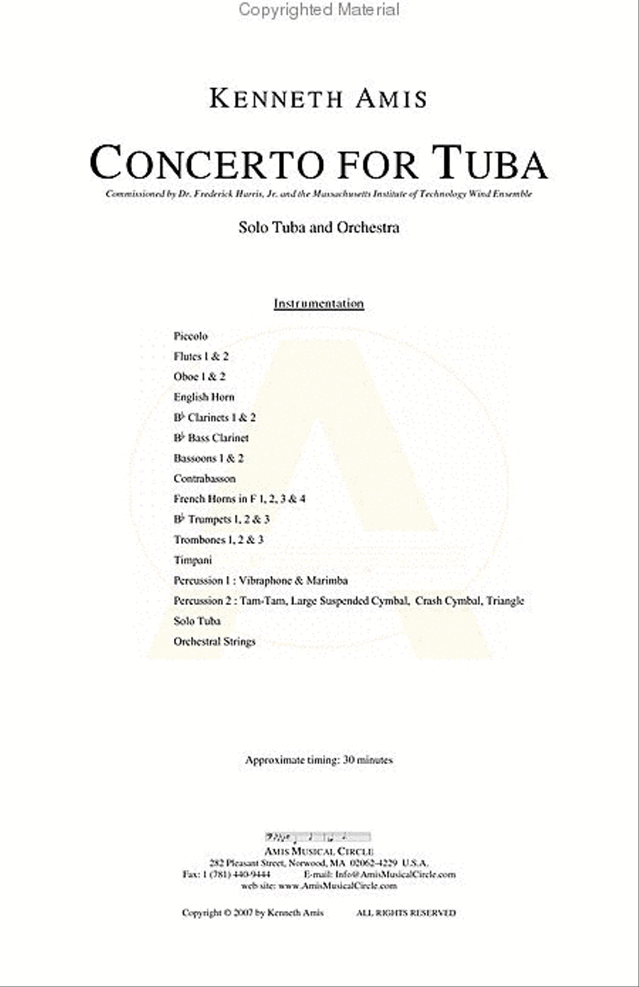 Concerto for Tuba and Orchestra Orchestra scores gallery preview page 2