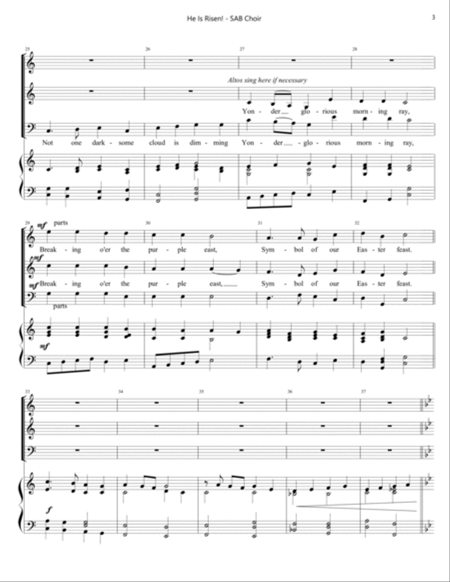 He is Risen! He is Risen! 3-Part scores gallery preview page 3