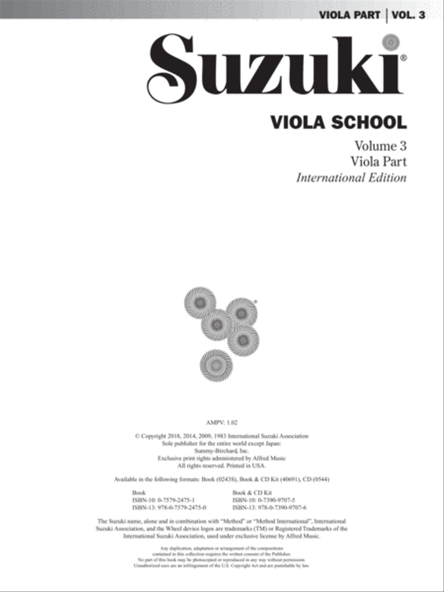 Suzuki Viola School, Volume 3