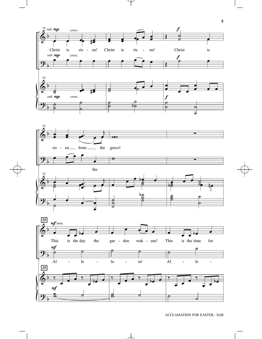 Acclamation For Easter 3-Part scores gallery preview page 3
