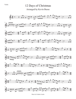 12 Days Of Christmas (Easy key of C) Violin