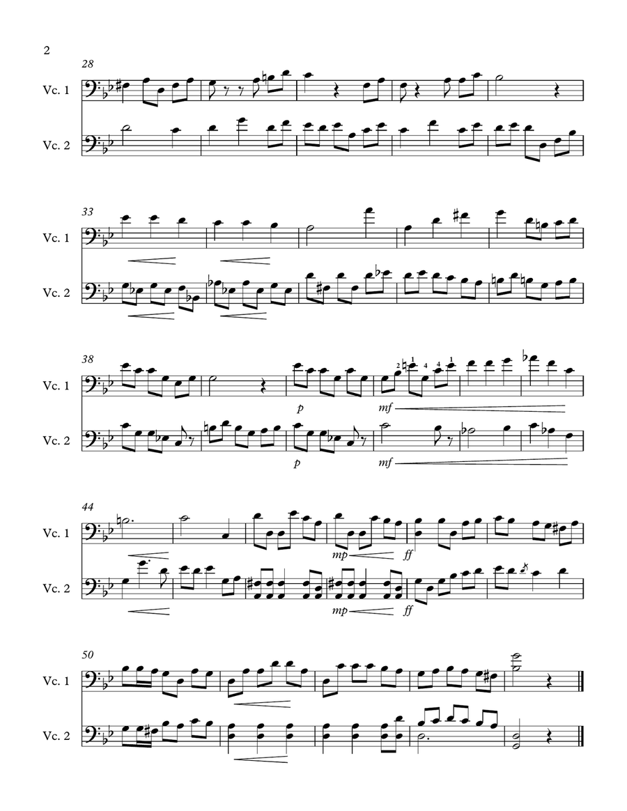 Baroque Style Duet for Two Cellos String Duet scores gallery preview page 2