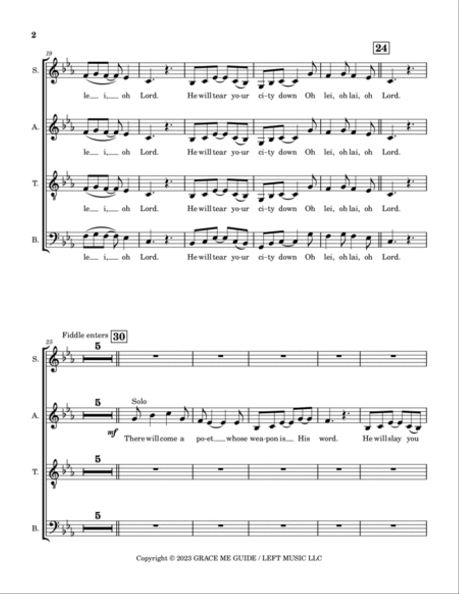 Soldier Poet King 4-Part scores gallery preview page 2