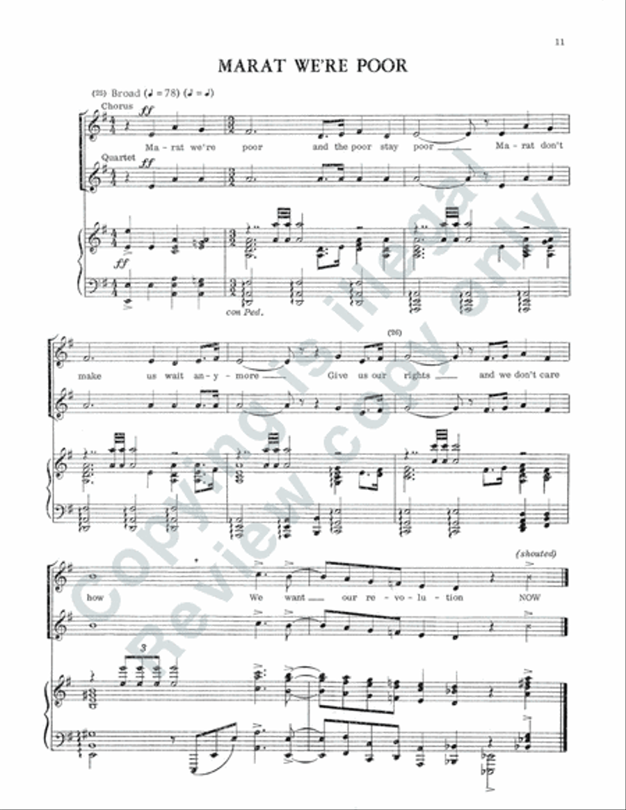 The persecution and assassination of Jean-Paul Marat as performed by the inmates of the Asylum of Charenton under the direction of the Marquis de Sade (Vocal Score) 4-Part scores gallery preview page 7