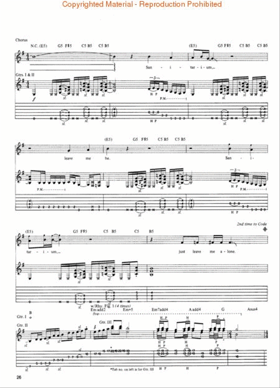 Metallica – Master of Puppets Electric Guitar scores gallery preview page 4