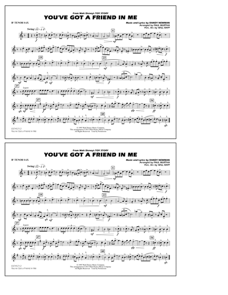 You've Got a Friend in Me (from Toy Story 2) (arr. Paul Murtha) - Bb Tenor Sax