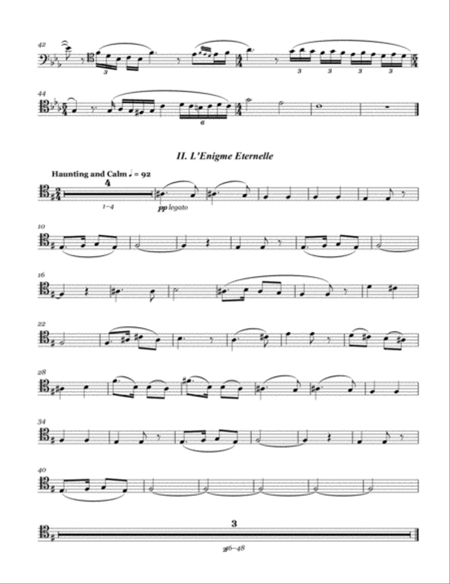 2 Hebraic Melodies - Ravel Euphonium scores gallery preview page 2
