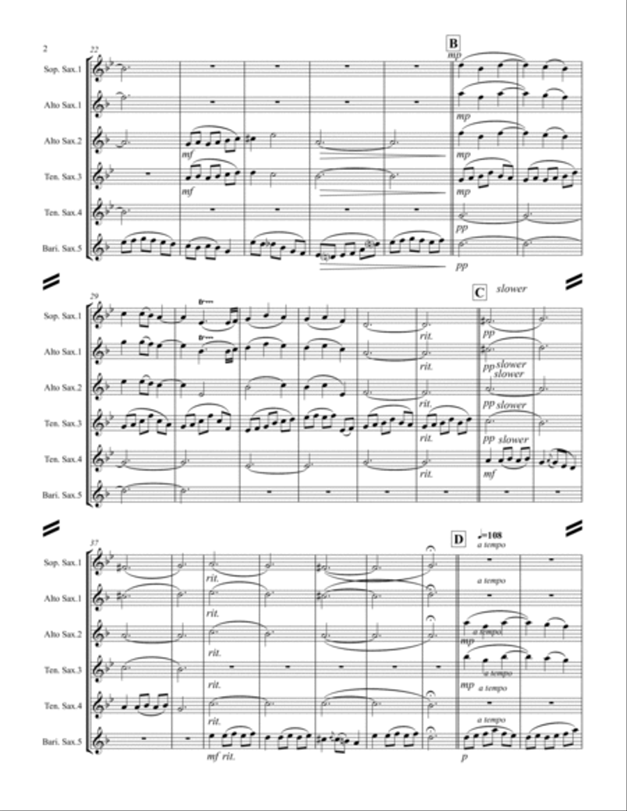 Granados – Danza Española - No.2 “Oriental” (for Saxophone Quintet SATTB or AATTB) Saxophone Quintet scores gallery preview page 3