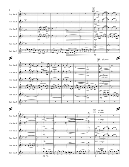 Granados – Danza Española - No.2 “Oriental” (for Saxophone Quintet SATTB or AATTB) image number null