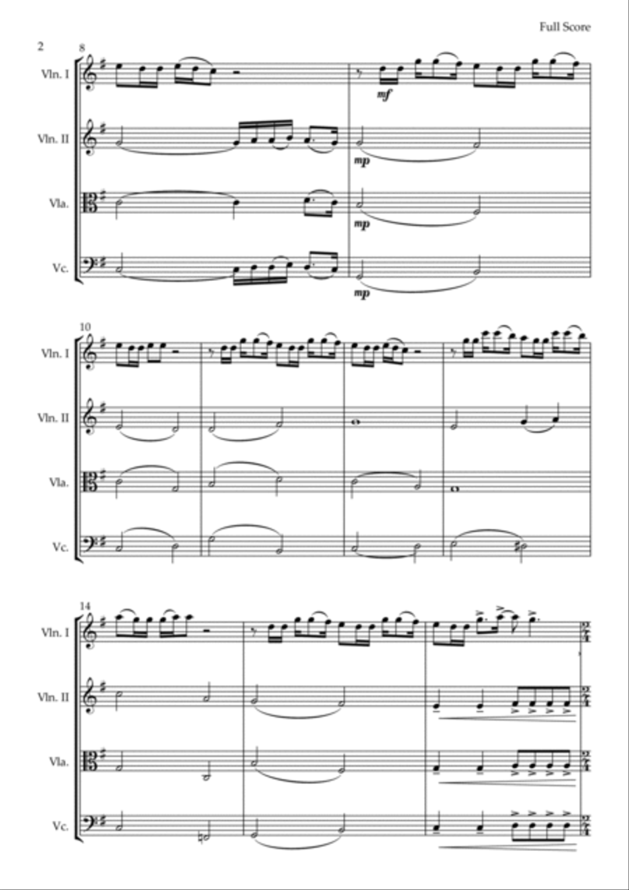 Aquarela-toquinho Aquarela-toquinho String Quartet scores gallery preview page 2