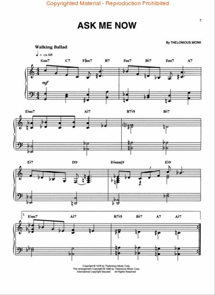 Thelonious Monk – Easy Piano Solos Easy Piano scores gallery preview page 2