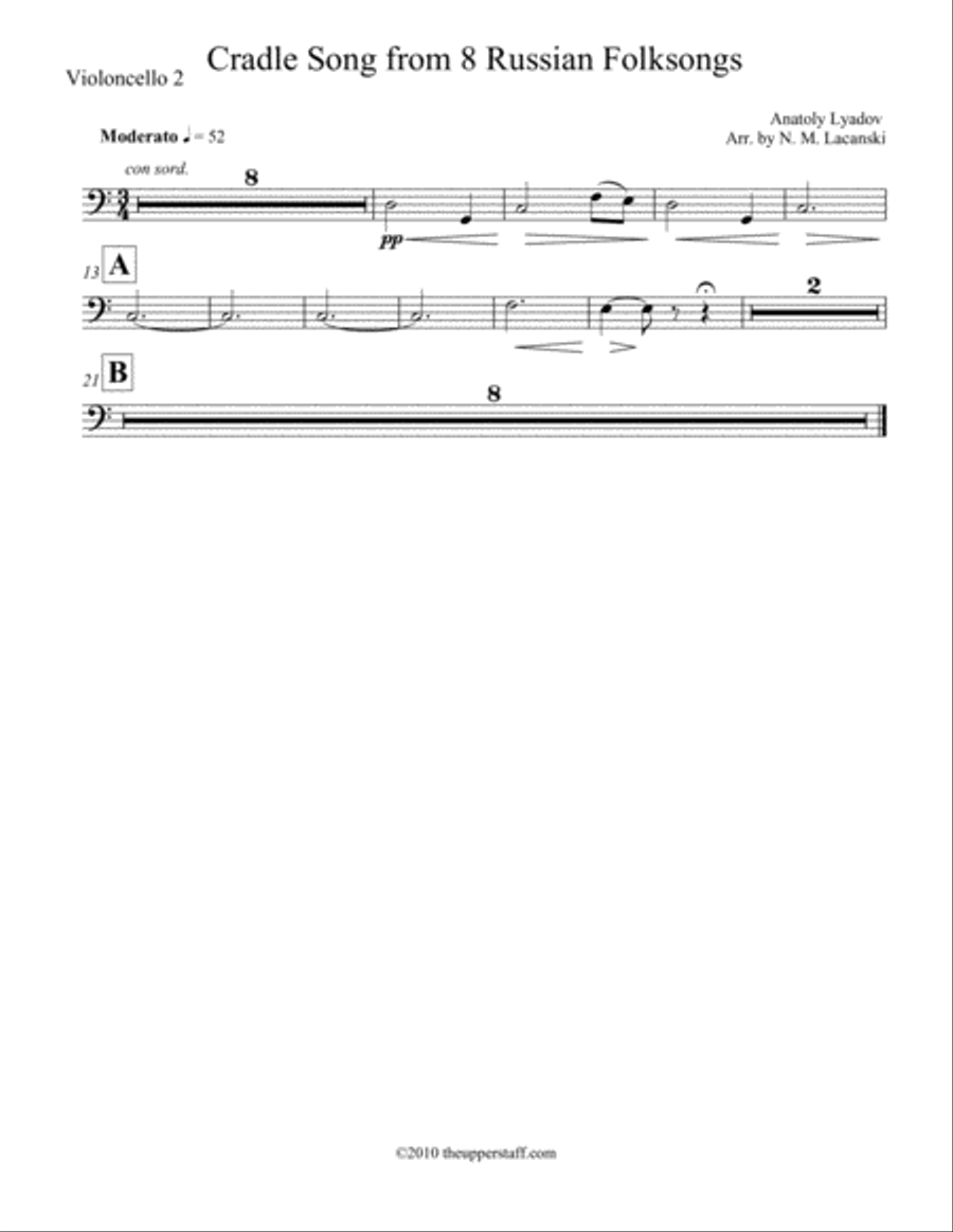 8 Russian Folksongs Cradle Song String Orchestra scores gallery preview page 2