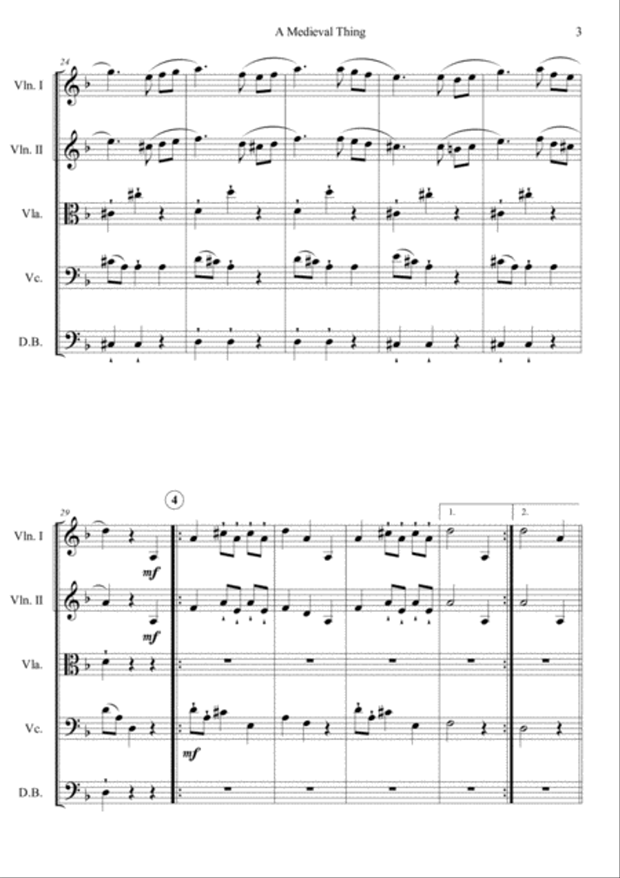 A Medieval Thing (orchestra) String Orchestra scores gallery preview page 5