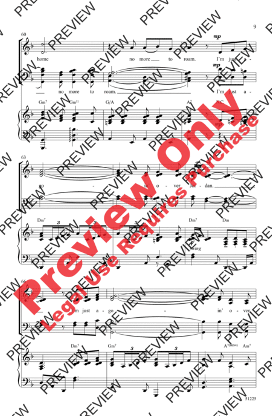 Poor Wayfaring Stranger 4-Part scores gallery preview page 9