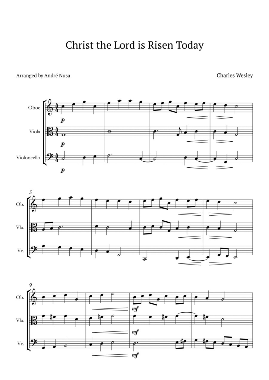 Christ the Lord is Risen Today Oboe scores gallery preview page 1