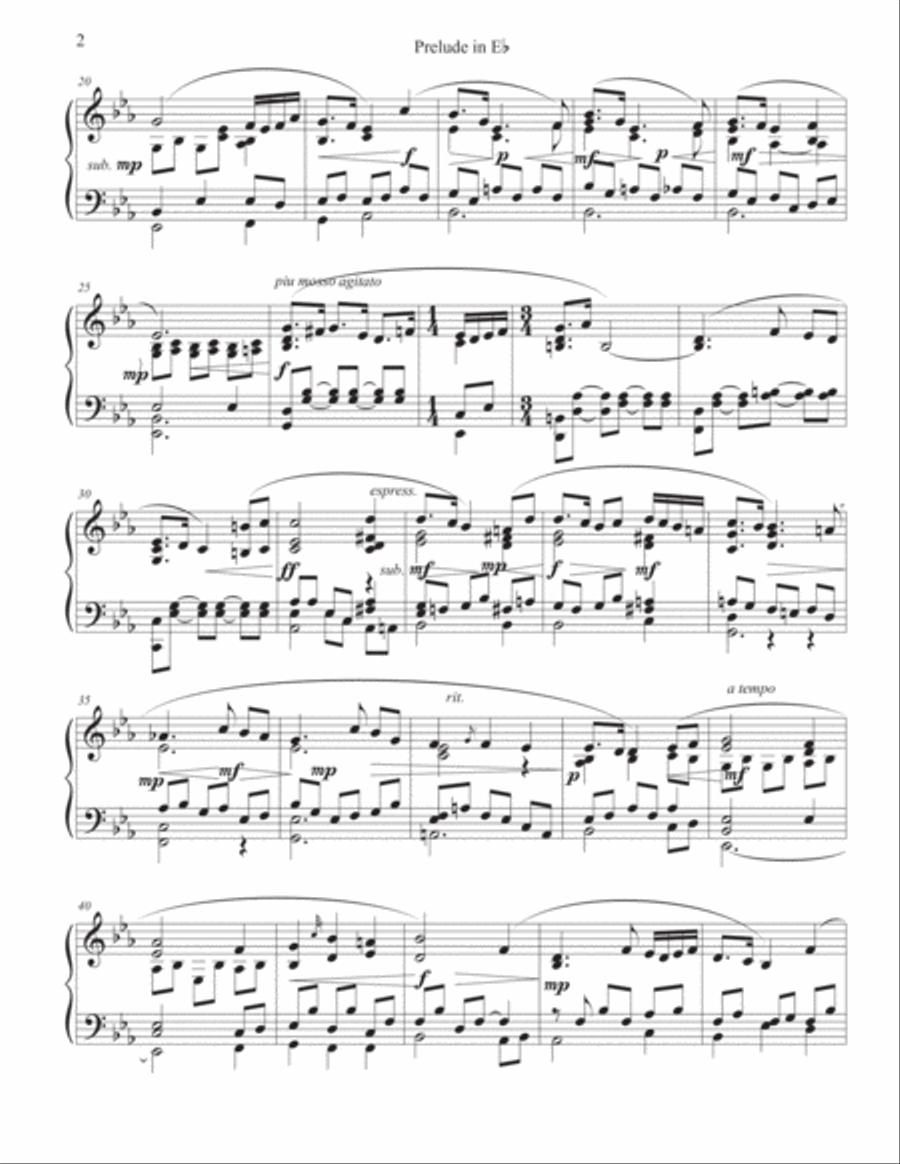 Prelude in Eb Piano Solo scores gallery preview page 2
