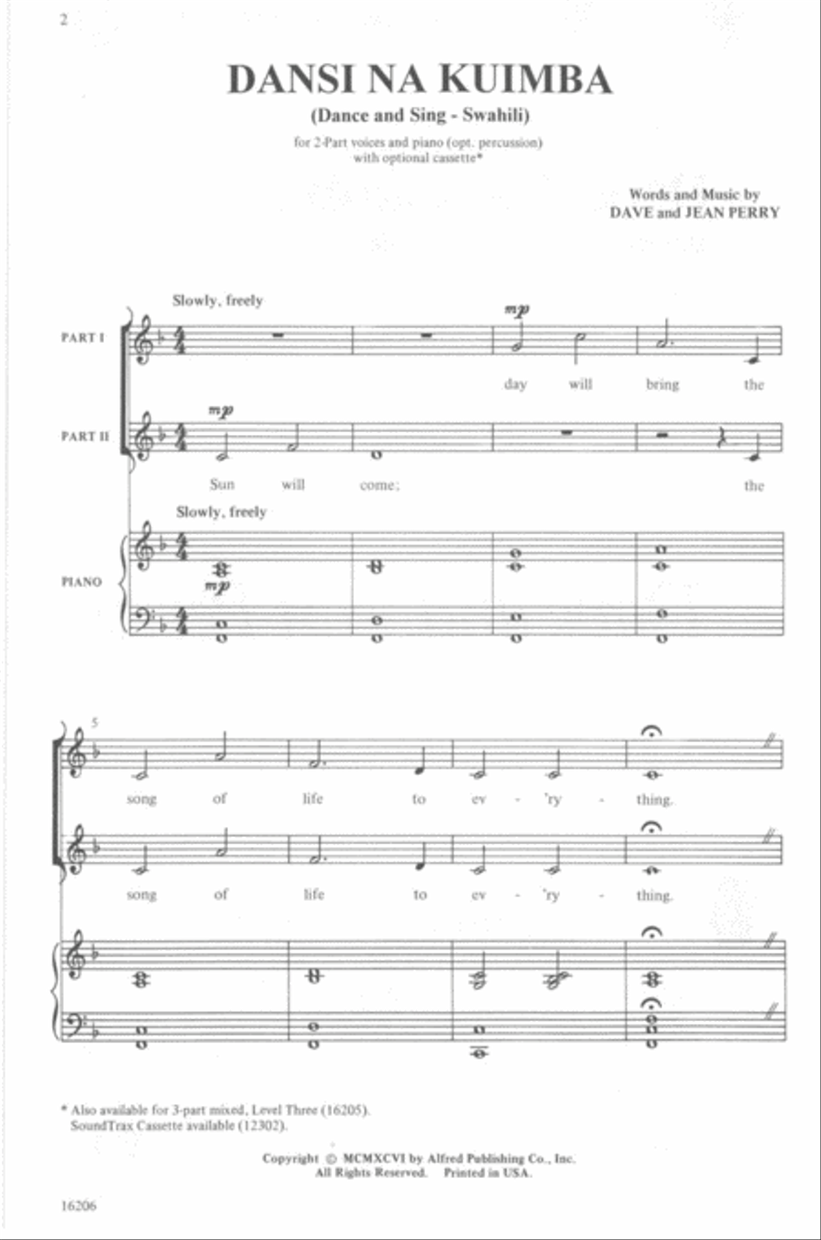 Dansi Na Kuimba 2-Part scores gallery preview page 2