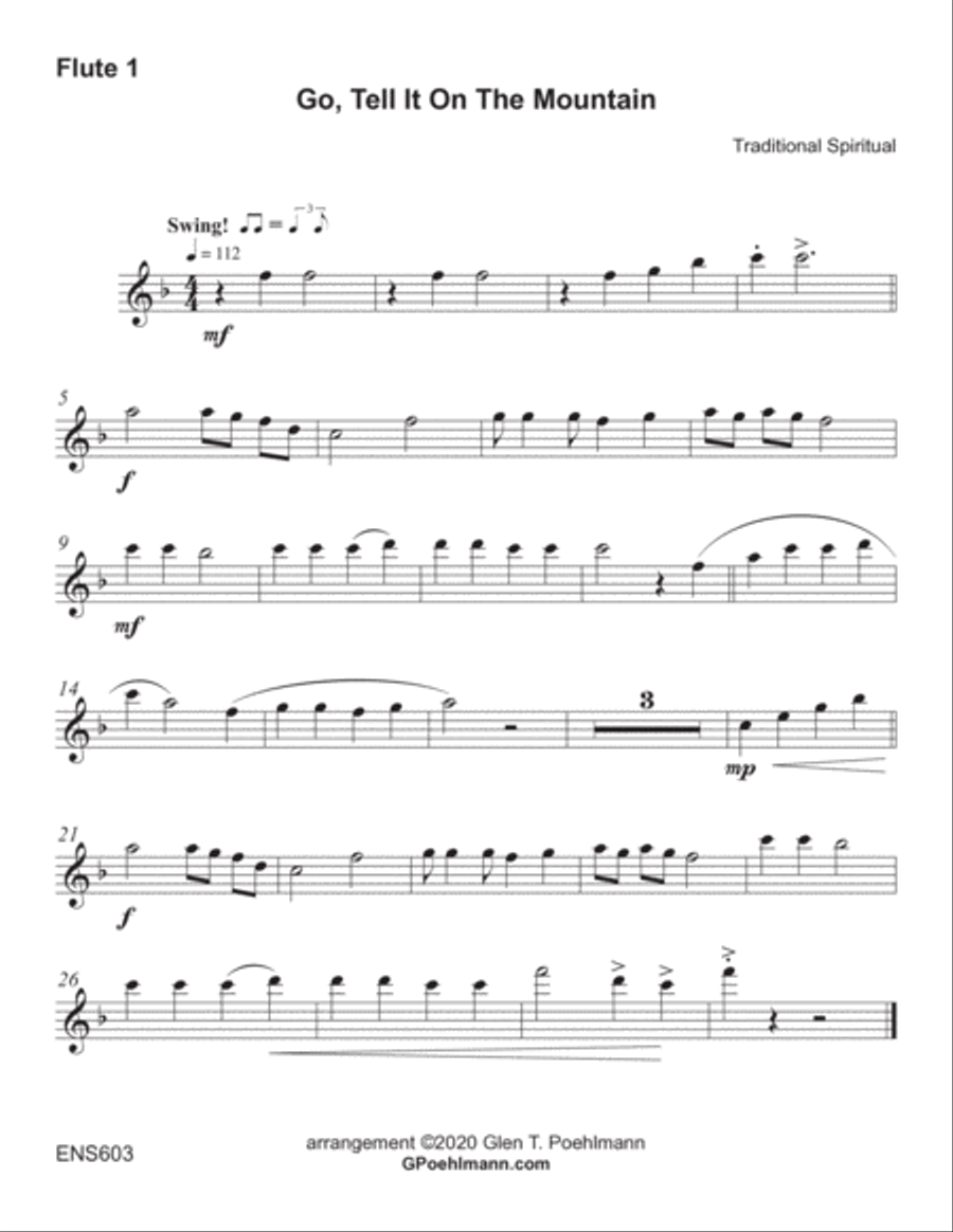 GO TELL IT ON THE MOUNTAIN - Instrumental Ensemble (flexible instrumentation) Large Ensemble scores gallery preview page 5