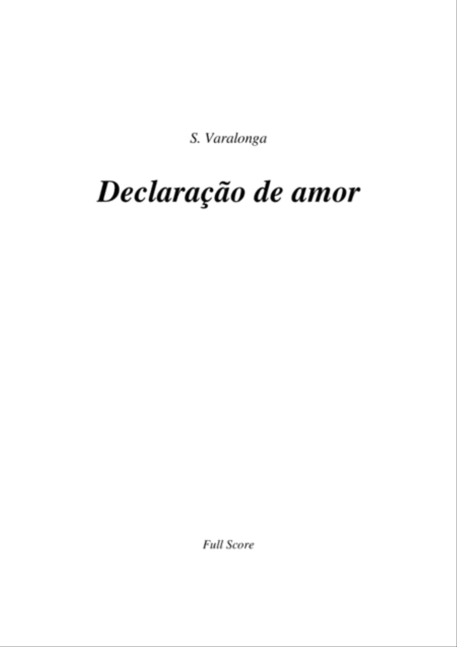 Sérgio Varalonga - Declaração de amor (Love proposal) Score+parts image number null