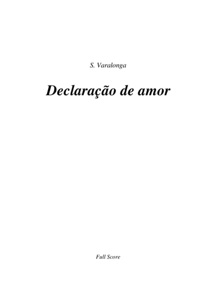 Sérgio Varalonga - Declaração de amor (Love proposal) Score+parts image number null