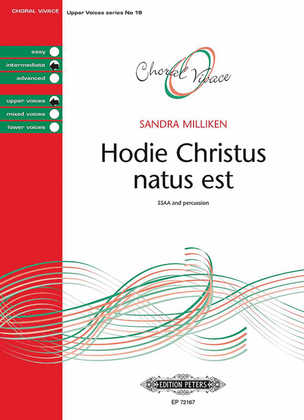 Book cover for Hodie Christus natus est for SSAA and Percussion
