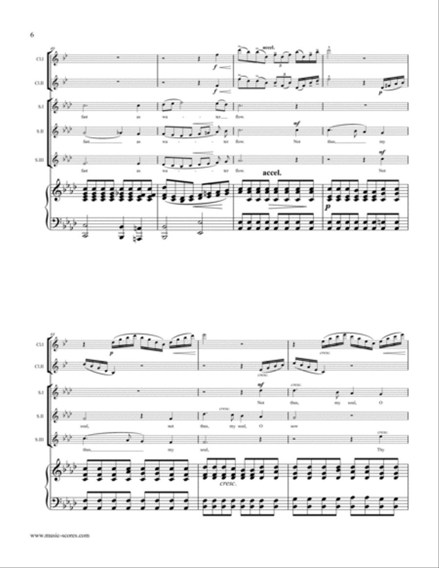 The Snow, Op.26 - SSA voices, Piano and Clarinets SSA scores gallery preview page 6