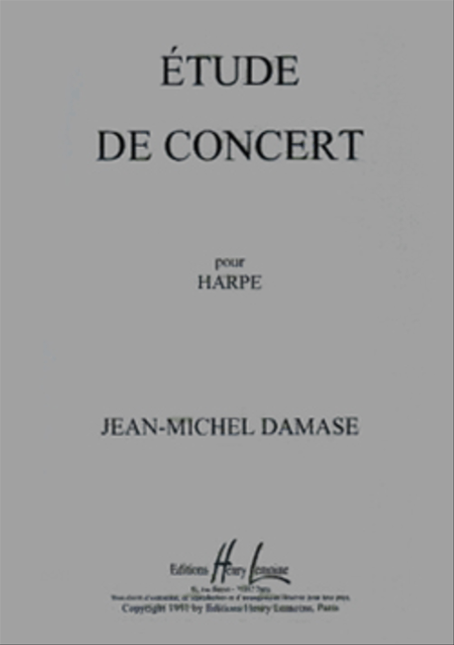 Etude de concert Op. 14 Etude de concert Op. 14 Harp scores gallery preview page 1