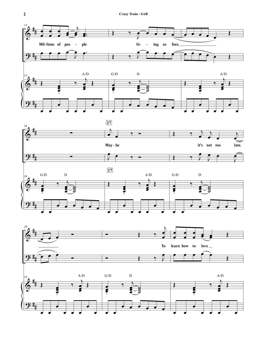 Crazy Train 3-Part scores gallery preview page 2
