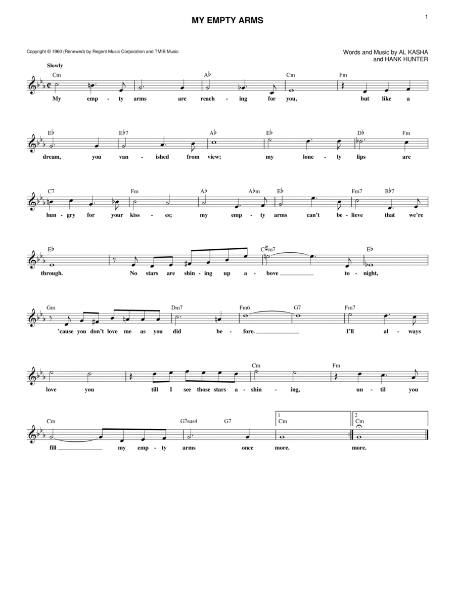My Empty Arms My Empty Arms Piano scores gallery preview page 1