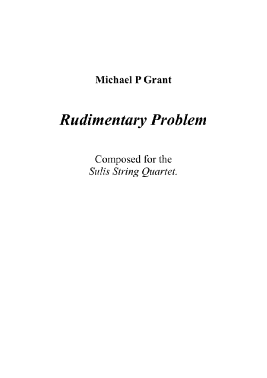 Rudimentary Problem Rudimentary Problem String Quartet scores gallery preview page 1