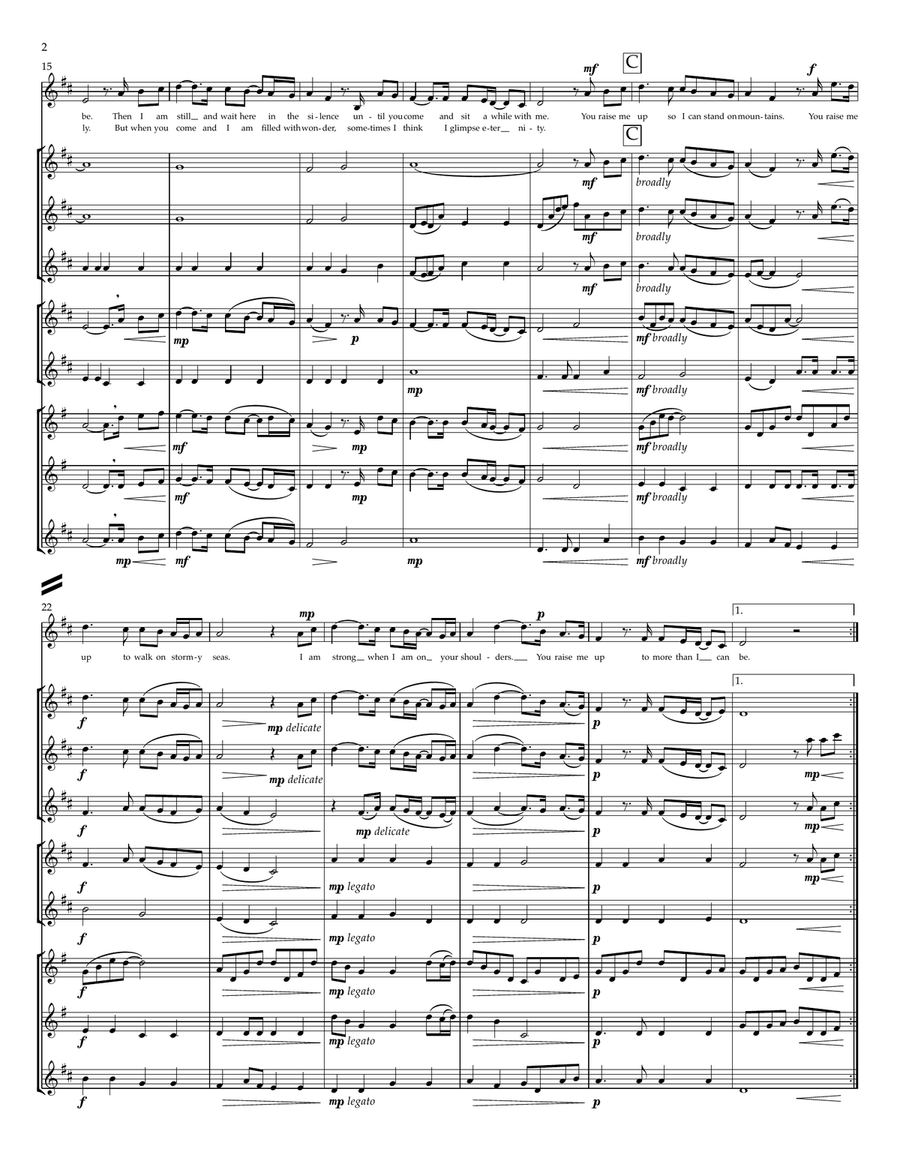 You Raise Me Up Flute Choir scores gallery preview page 2