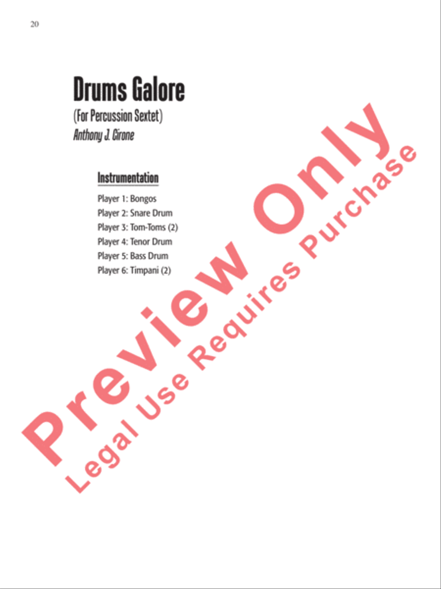 The Anthony J. Cirone Intermediate Percussion Ensemble Collection Percussion Ensemble scores gallery preview page 21