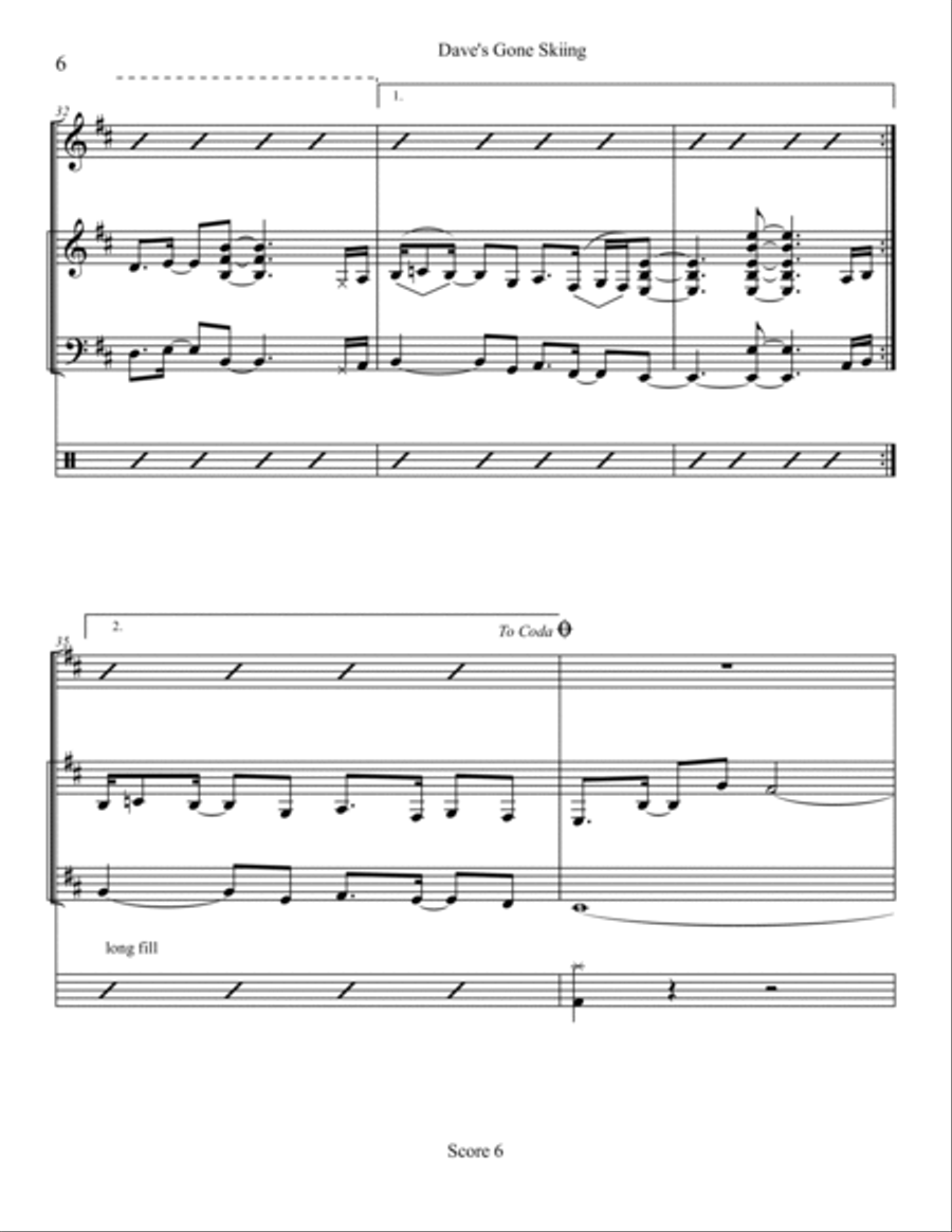 Dave's Gone Skiing Jazz Ensemble scores gallery preview page 6