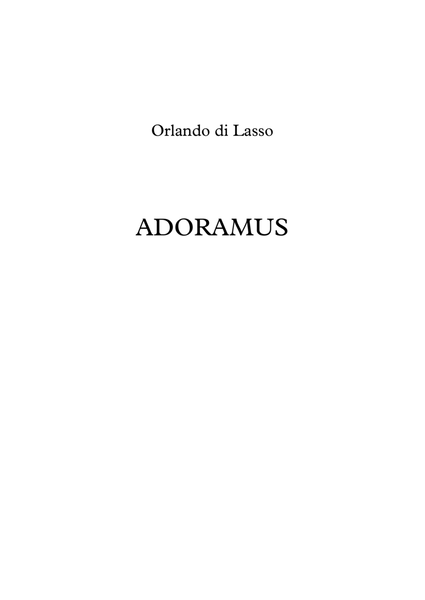 Adoramus - Lassus image number null